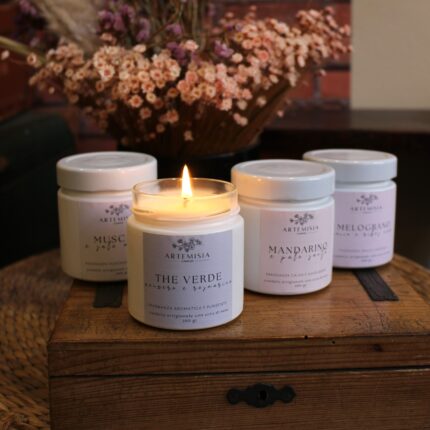 Candele Kairos in barattolo bianco
